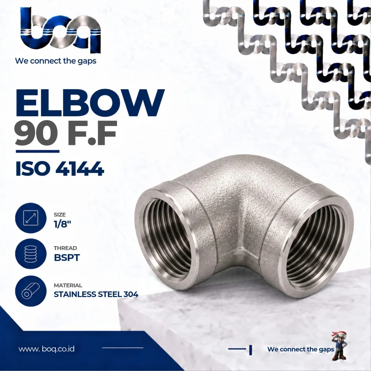 ELBOW 90 F.F ISO4144 SS304