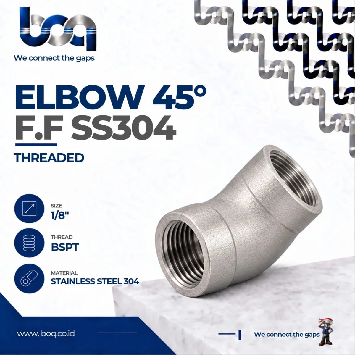 ELBOW 45 F.F SS304