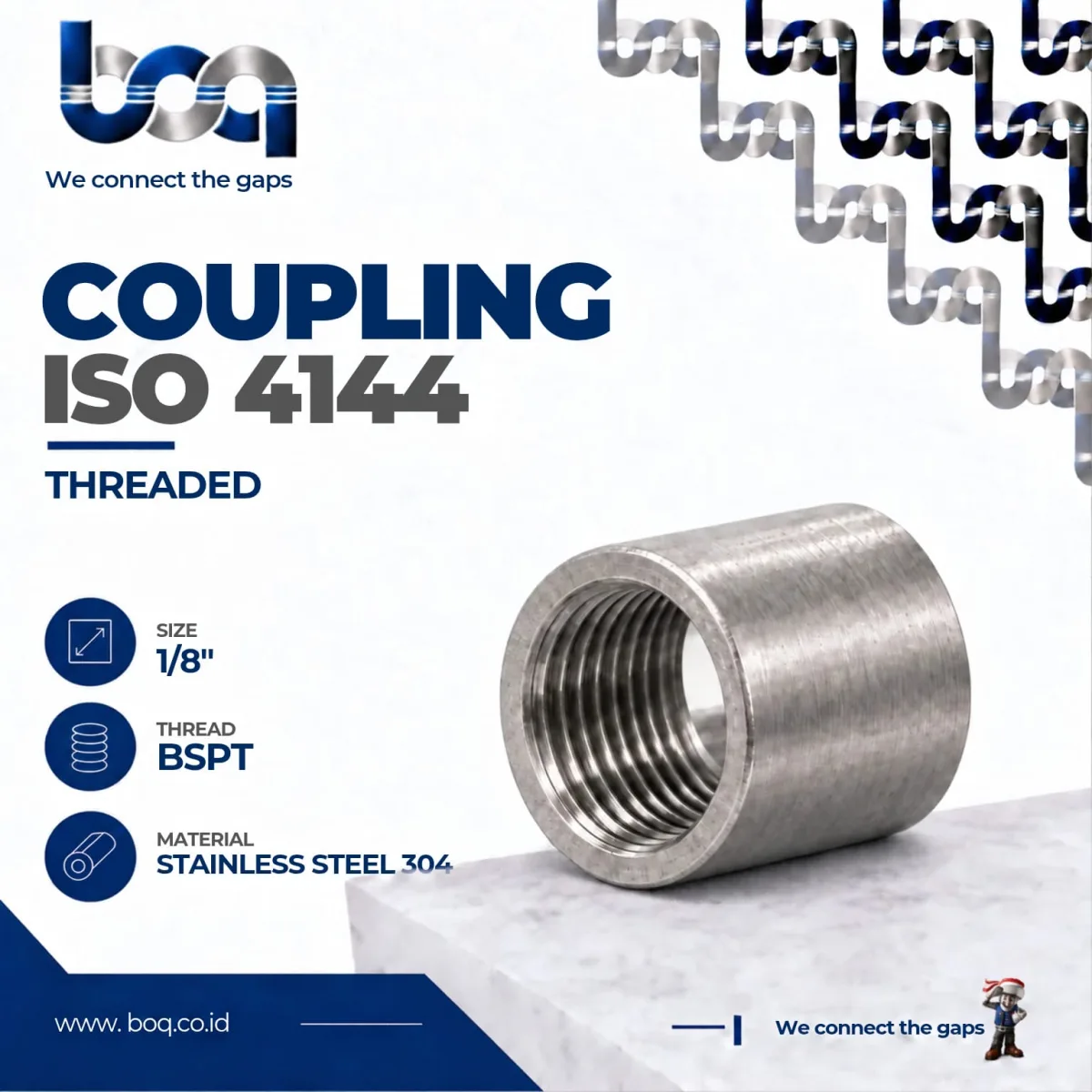 COUPLING ISO4144 SS304