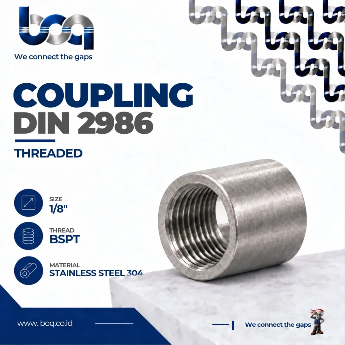 COUPLING DIN 2984 SS304