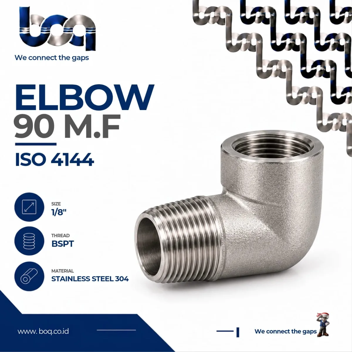 ELBOW 45 M.F ISO4144 SS304